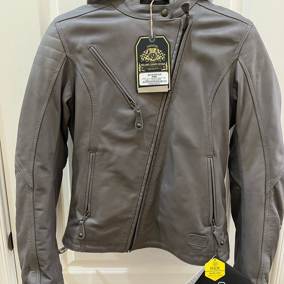 Roland Sands Designs RSD Mia Leather Motorcycle Jacket Gunmetal Women's Medium - Picture 2 of 8